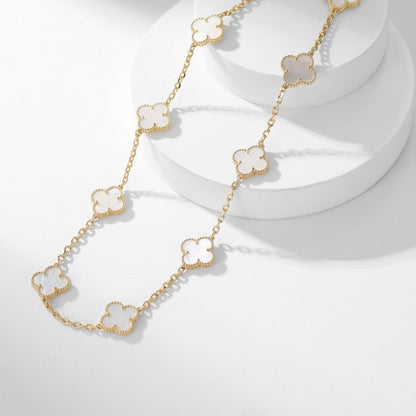[Amore]CLOVER 10 MOTIFS WHITE MOTHER OF PEARL NECKLACE