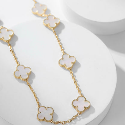 [Amore]CLOVER 10 MOTIFS WHITE MOTHER OF PEARL NECKLACE