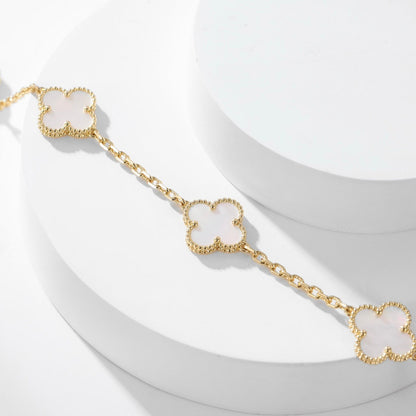 [Amore]CLOVER 10 MOTIFS WHITE MOTHER OF PEARL NECKLACE