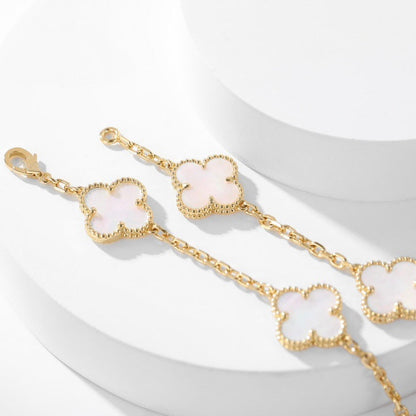 [Amore]CLOVER 10 MOTIFS WHITE MOTHER OF PEARL NECKLACE