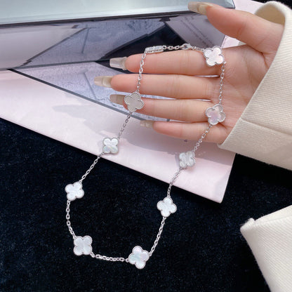 [Amore]CLOVER 10 MOTIFS WHITE MOTHER OF PEARL NECKLACE