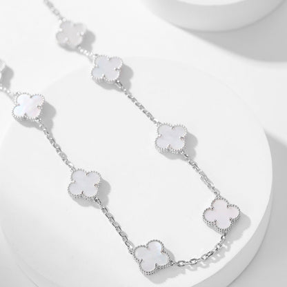 [Amore]CLOVER 10 MOTIFS WHITE MOTHER OF PEARL NECKLACE