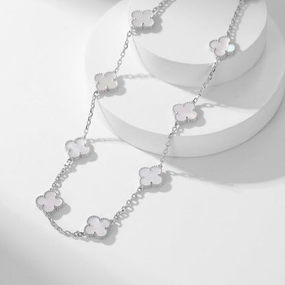 [Amore]CLOVER 10 MOTIFS WHITE MOTHER OF PEARL NECKLACE