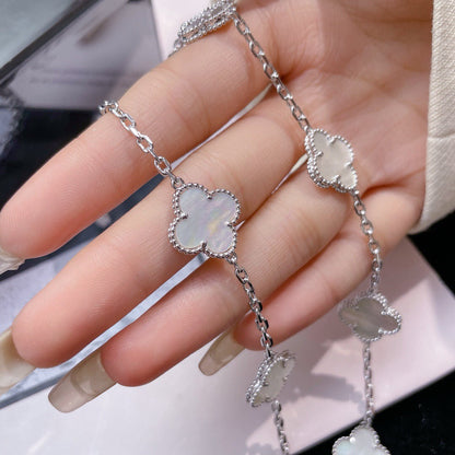 [Amore]CLOVER 10 MOTIFS WHITE MOTHER OF PEARL NECKLACE