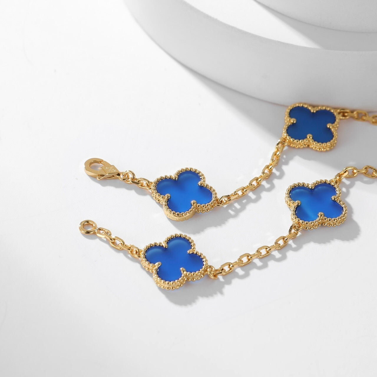 [Amore]CLOVER 10 MOTIFS BLUE AGATE NECKLACE