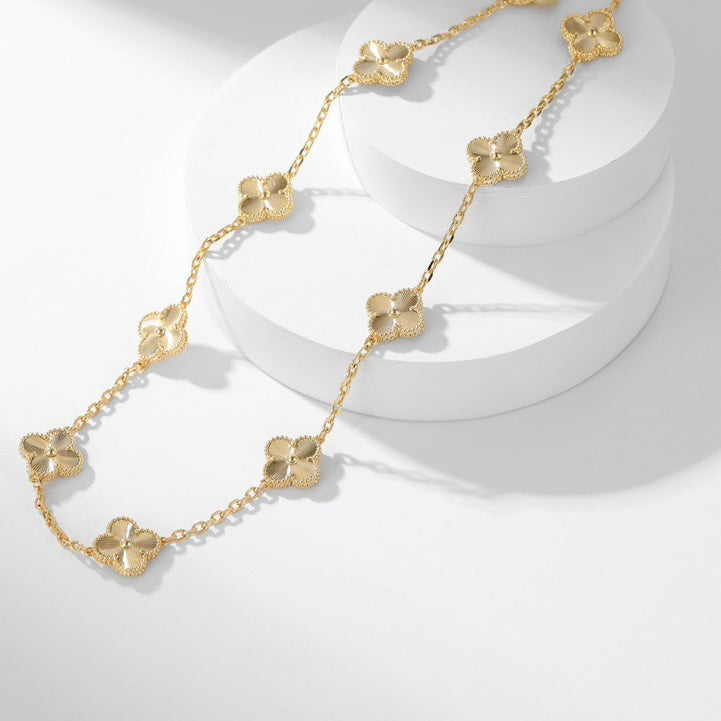 [Amore]CLOVER 10 MOTIFS LASER NECKLACE