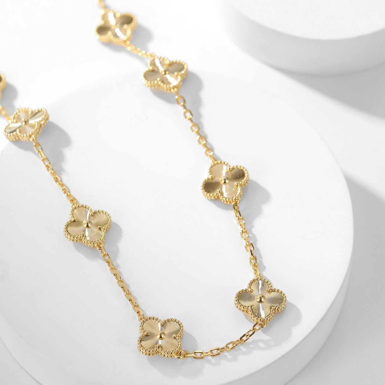[Amore]CLOVER 10 MOTIFS LASER NECKLACE