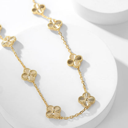 [Amore]CLOVER 10 MOTIFS LASER NECKLACE