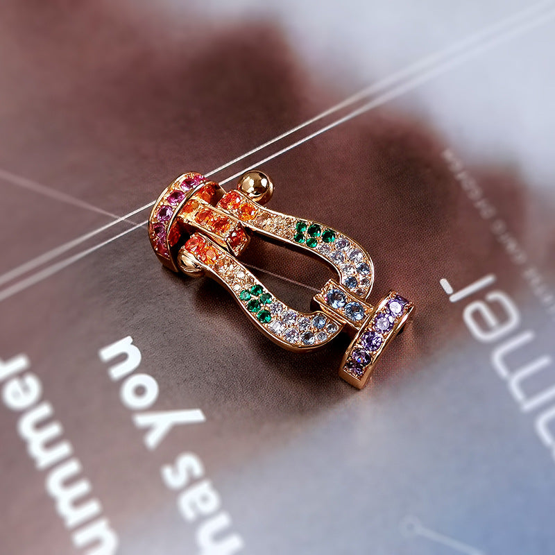 [Amore]FORCE LARGE HORSESHOE  COLORED DIAMOND BRACELET ROSE GOLD