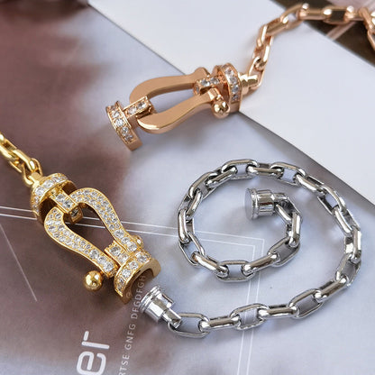 [Amore]FORCE LARGE HORSESHOE CLASP  METAL BRACELET