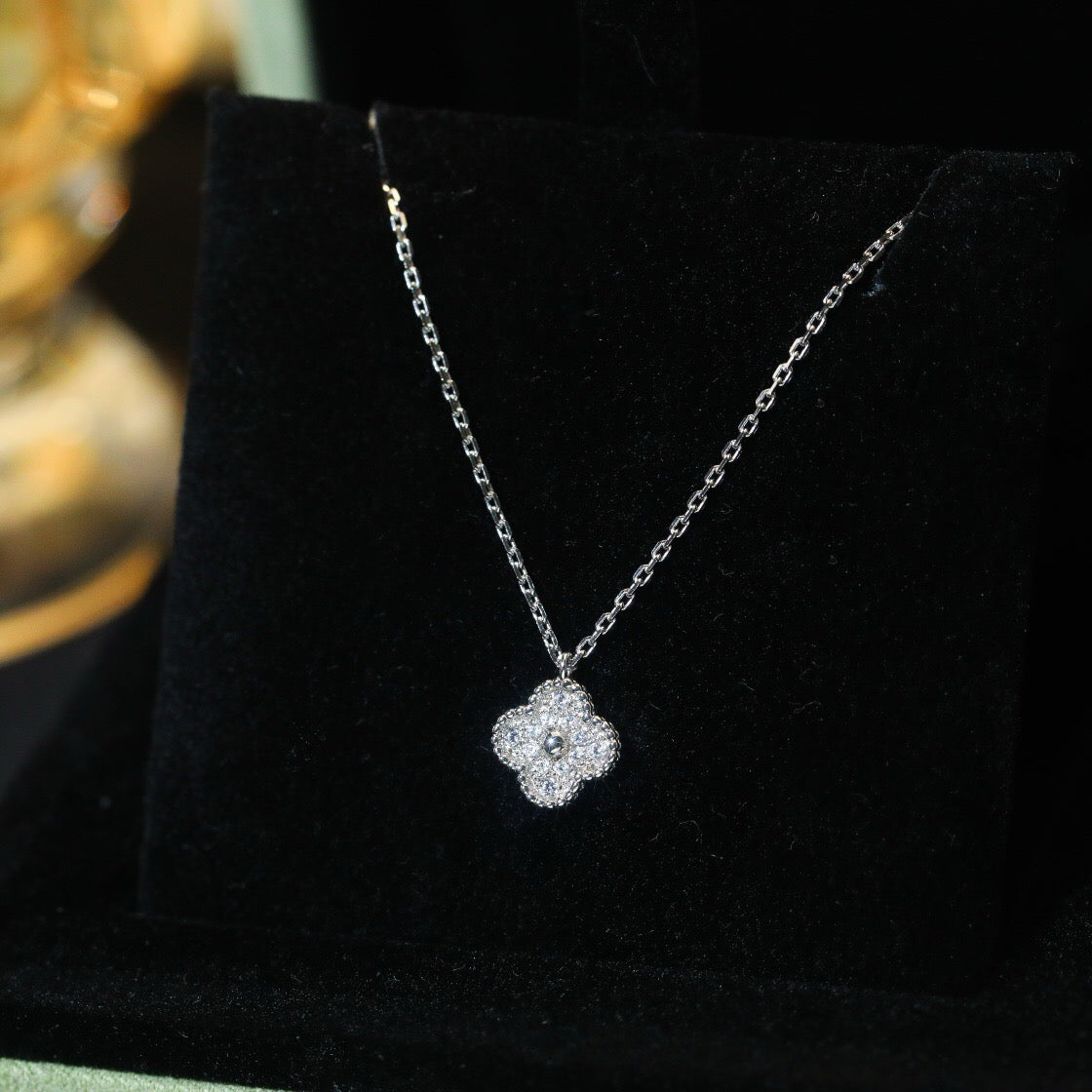 [Amore]CLOVER MINI 9.5MM PENDANT DIAMOND NECKLACE