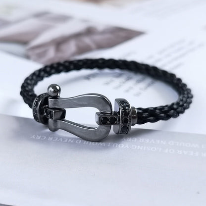 [Amore]FORCE LARGE SERIES HORSESHOE BLACK SAMURAI BRACELET