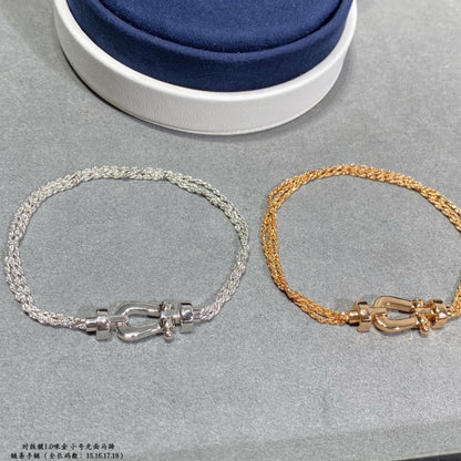 [Amore]FORCE SMALL HORSESHOE  DIAMOND CHAIN ROPE BRACELET