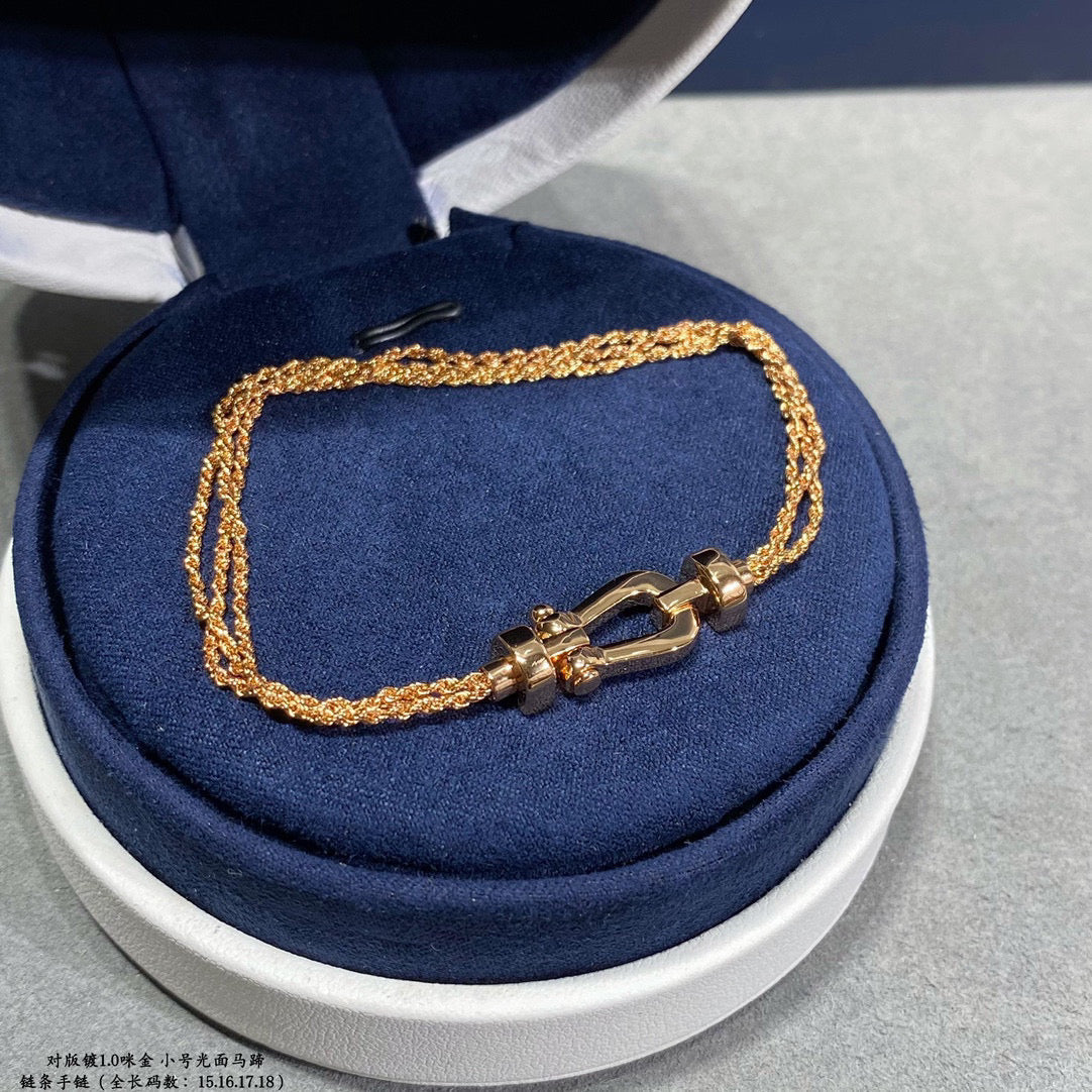 [Amore]FORCE SMALL HORSESHOE  DIAMOND CHAIN ROPE BRACELET