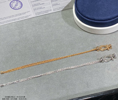 [Amore]FORCE SMALL HORSESHOE  DIAMOND CHAIN ROPE BRACELET