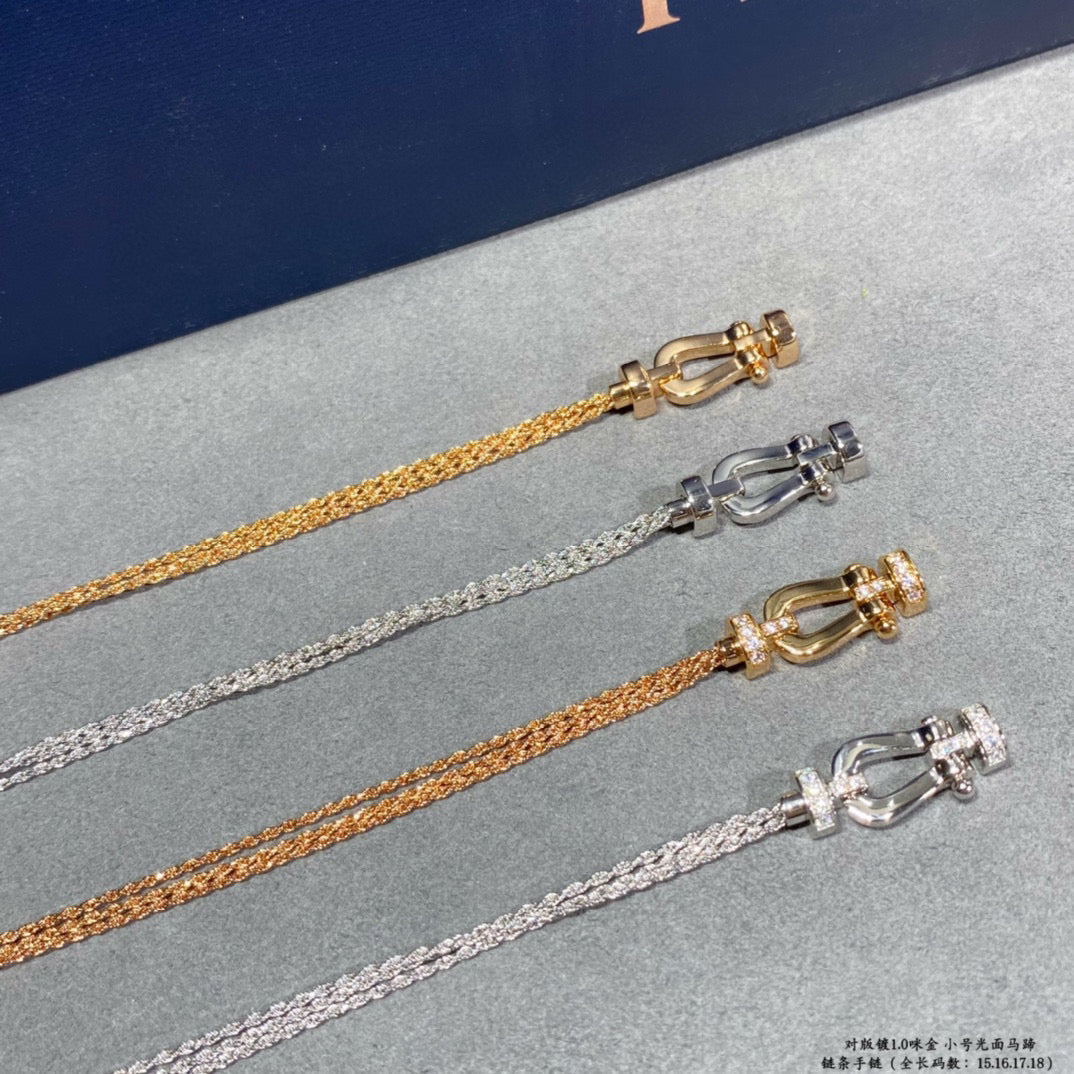 [Amore]FORCE SMALL HORSESHOE  DIAMOND CHAIN ROPE BRACELET