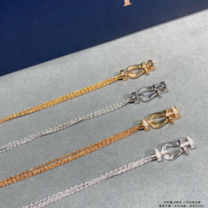 [Amore]FORCE SMALL HORSESHOE  DIAMOND CHAIN ROPE BRACELET