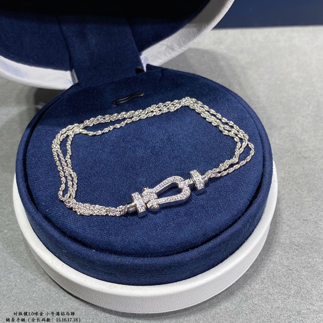 [Amore]FORCE SMALL HORSESHOE  DIAMOND CHAIN ROPE BRACELET