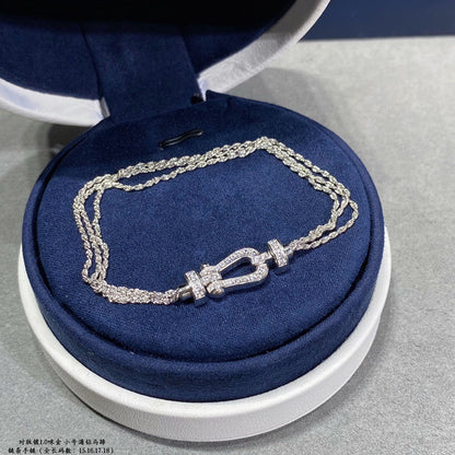 [Amore]FORCE SMALL HORSESHOE  DIAMOND CHAIN ROPE BRACELET
