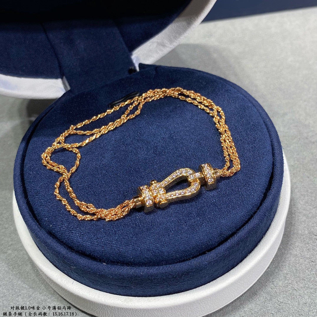 [Amore]FORCE SMALL HORSESHOE  DIAMOND CHAIN ROPE BRACELET