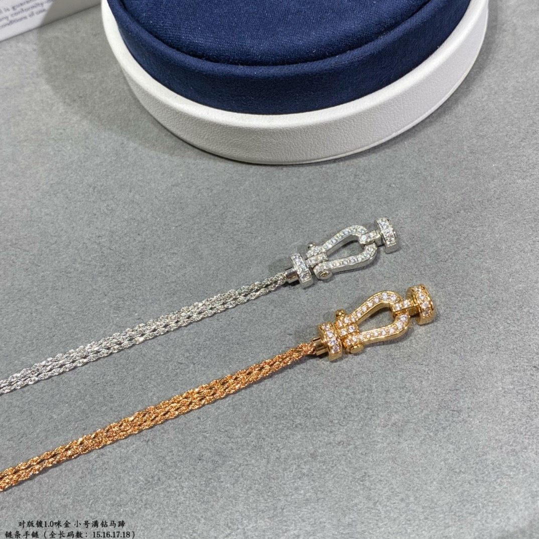 [Amore]FORCE SMALL HORSESHOE  DIAMOND CHAIN ROPE BRACELET
