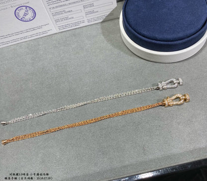 [Amore]FORCE SMALL HORSESHOE  DIAMOND CHAIN ROPE BRACELET