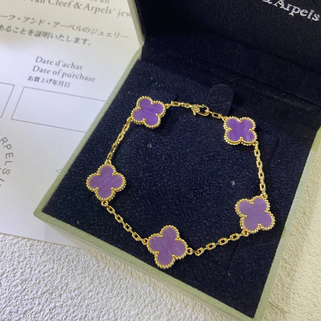 [Amore] CLOVER 5 MOTIF VIOLET BRACELET COLLECTION