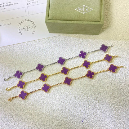 [Amore] CLOVER 5 MOTIF VIOLET BRACELET COLLECTION