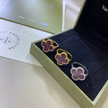 [Amore]CLOVER  PURPLE VIOLET RING