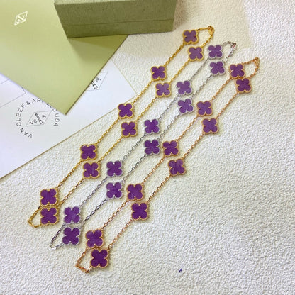 [Amore]CLOVER 10 MOTIFS  PURPLE VIOLET  NECKLACE