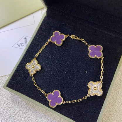[Amore] CLOVER 5 MOTIF VIOLET BRACELET COLLECTION