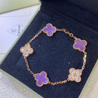 [Amore] CLOVER 5 MOTIF VIOLET BRACELET COLLECTION