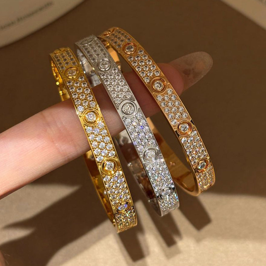 [Amore]LOVE BRACELET 6.1MM DIAMOND-PAVED 10 BIG DIAMONDS