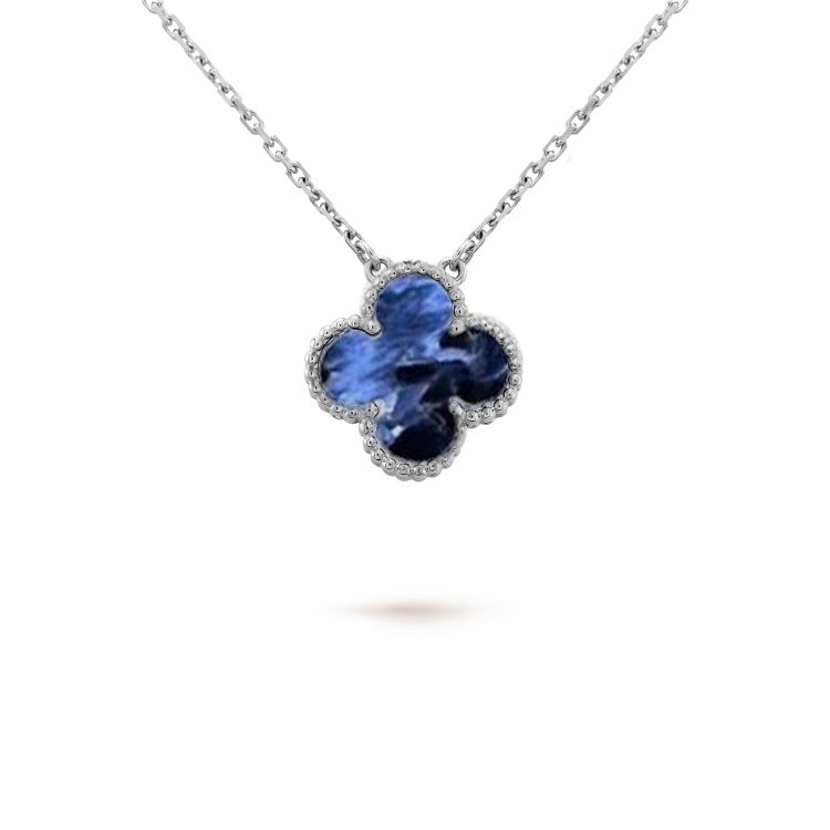 [Amore]CLOVER 15MM PIETERSITE NECKLACE SILVER