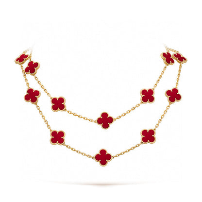 [Amore]CLOVER 20 MOTIFS CARNELIAN NECKLACE