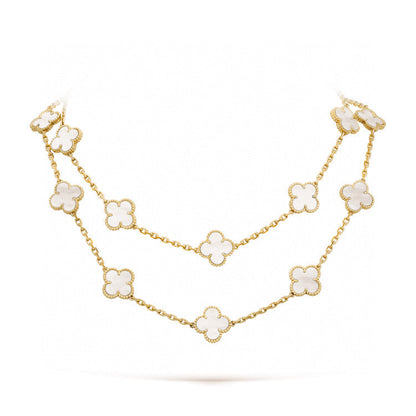 [Amore]CLOVER 20 MOTIFS WHITE MOP NECKLACE