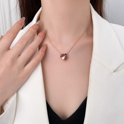 [Amore]LUCKY  CARNELIANS LADYBUG NECKLACE