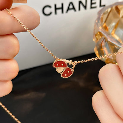 [Amore]LUCKY  CARNELIANS LADYBUG NECKLACE