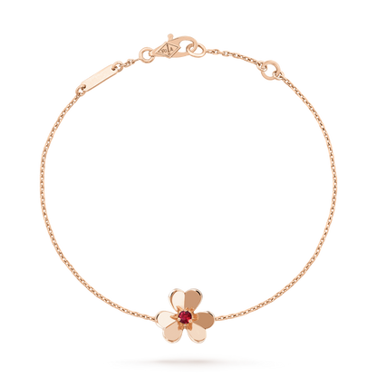 [Amore]FRIVOLE GOLD FLOWER PINK MALACHITE BRACELET