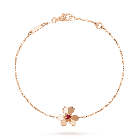 [Amore]FRIVOLE GOLD FLOWER PINK MALACHITE BRACELET