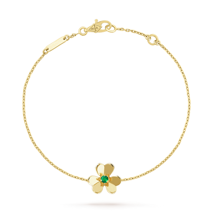 [Amore]FRIVOLE GOLD FLOWER PINK MALACHITE BRACELET