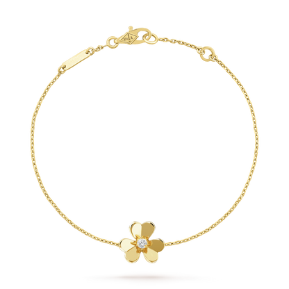[Amore]FRIVOLE GOLD FLOWER PINK MALACHITE BRACELET