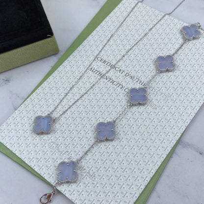[Amore] CLOVER 5 MOTIF PURPLE CHALCEDONY BRACELET COLLECTION