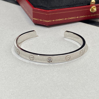 [Amore]LOVE BRACELET 6.1MM 1 DIAMOND OPEN CUFF