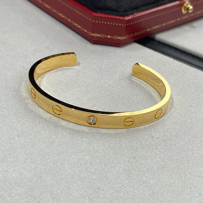 [Amore]LOVE BRACELET 6.1MM 1 DIAMOND OPEN CUFF