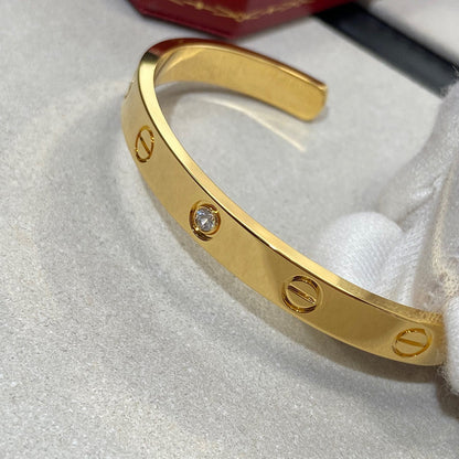 [Amore]LOVE BRACELET 6.1MM 1 DIAMOND OPEN CUFF