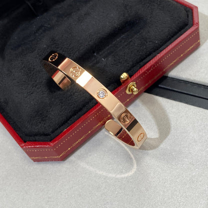 [Amore]LOVE BRACELET 6.1MM 1 DIAMOND OPEN CUFF