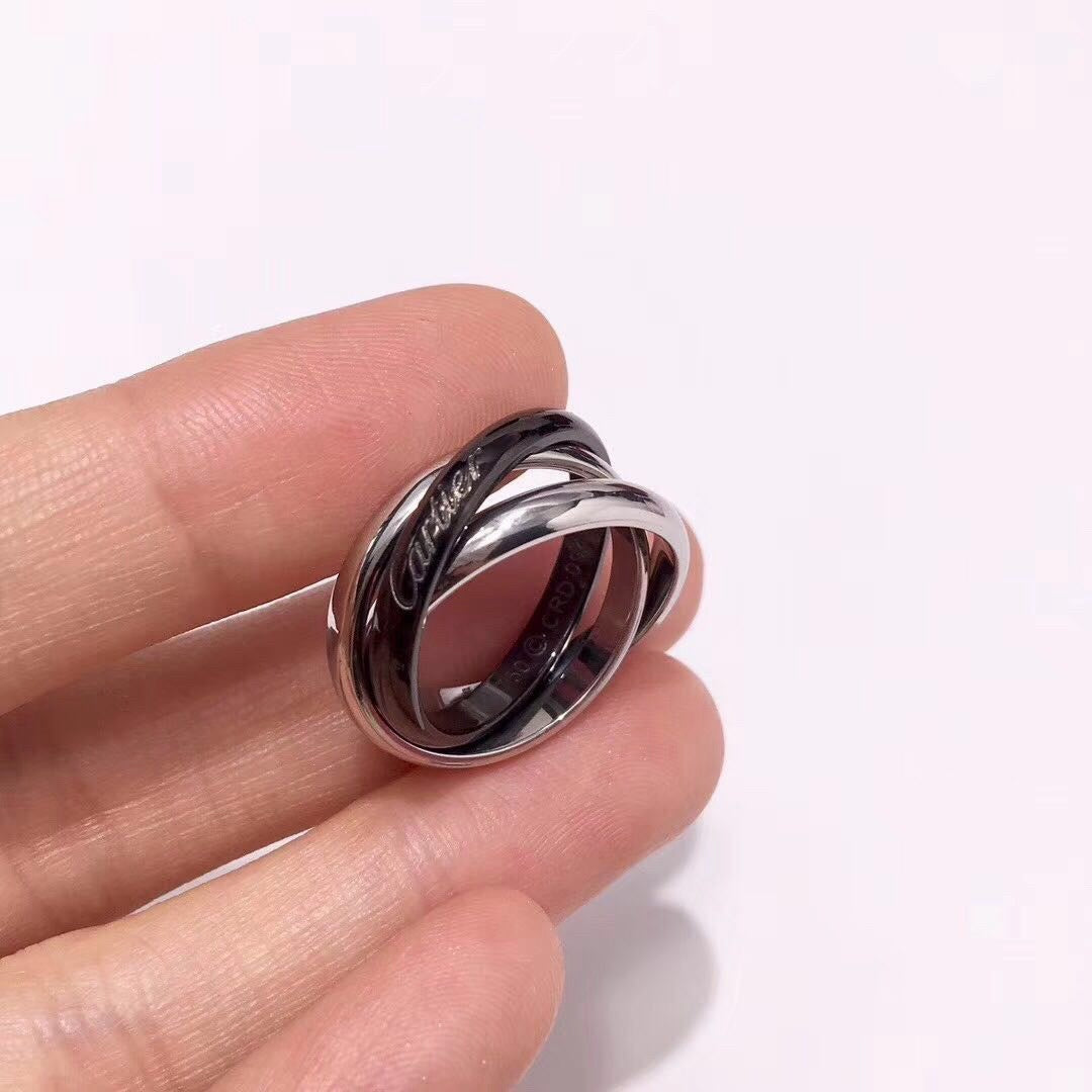 [Amore]TRINITY 3.2MM RING BLACK CERAMIC