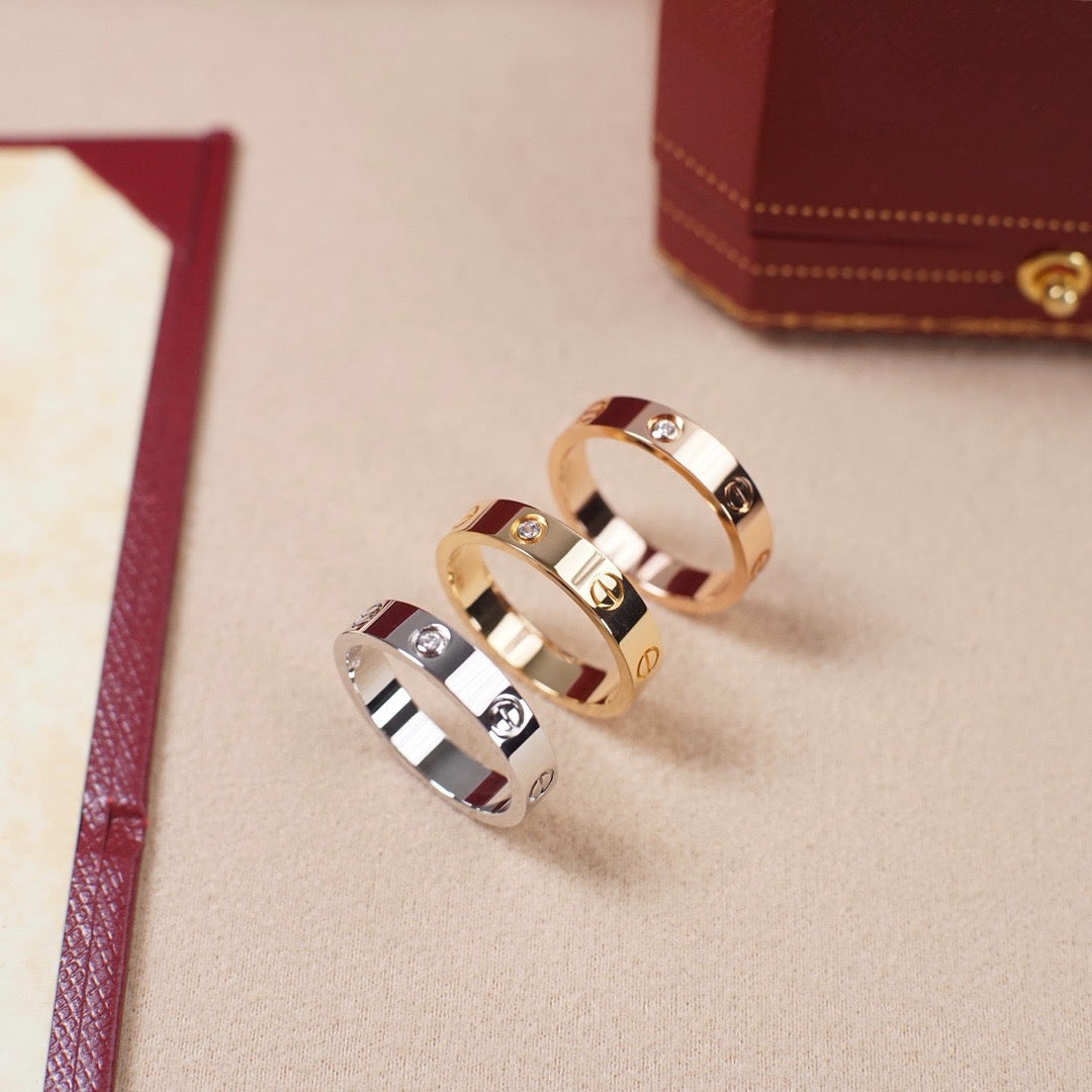 [Amore]LOVE 4MM 1 DIAMOND RING