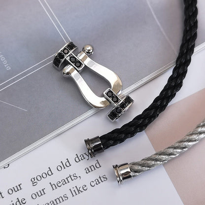 [Amore]FORCE LARGE HORSESHOE BLACK DIAMOND BRACELET SILVER